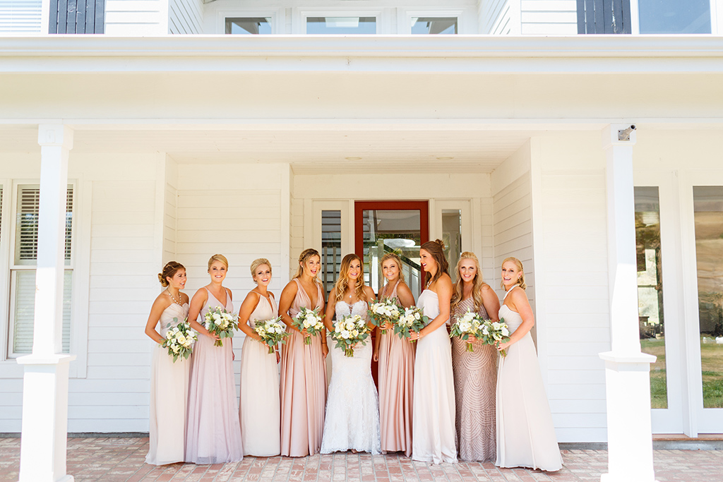 Bride and her bridesmaids before the wedding at Higuera Ranch in San Luis Obispo