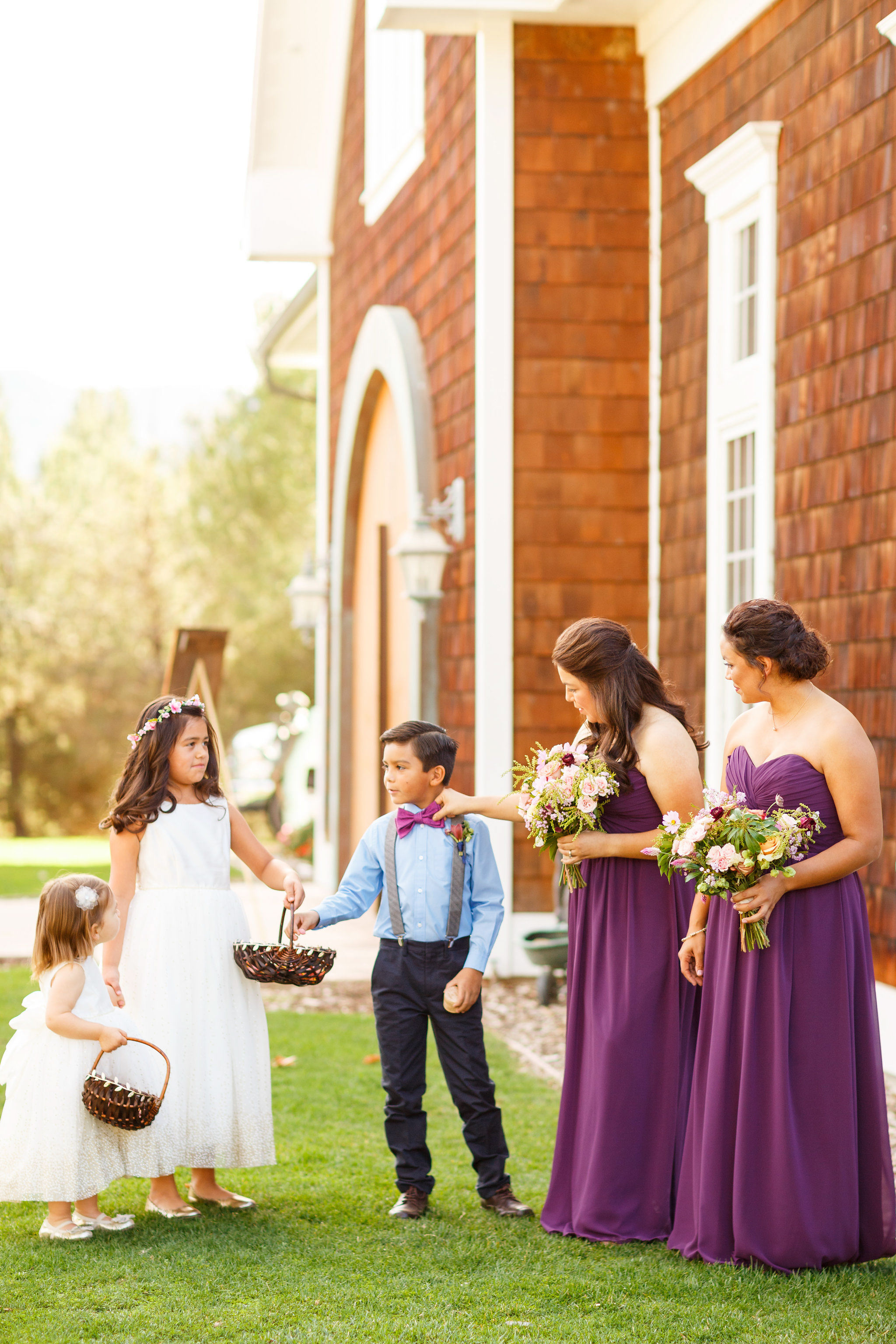 Ring bearer and flower girls at Spanish Oaks Ranch wedding