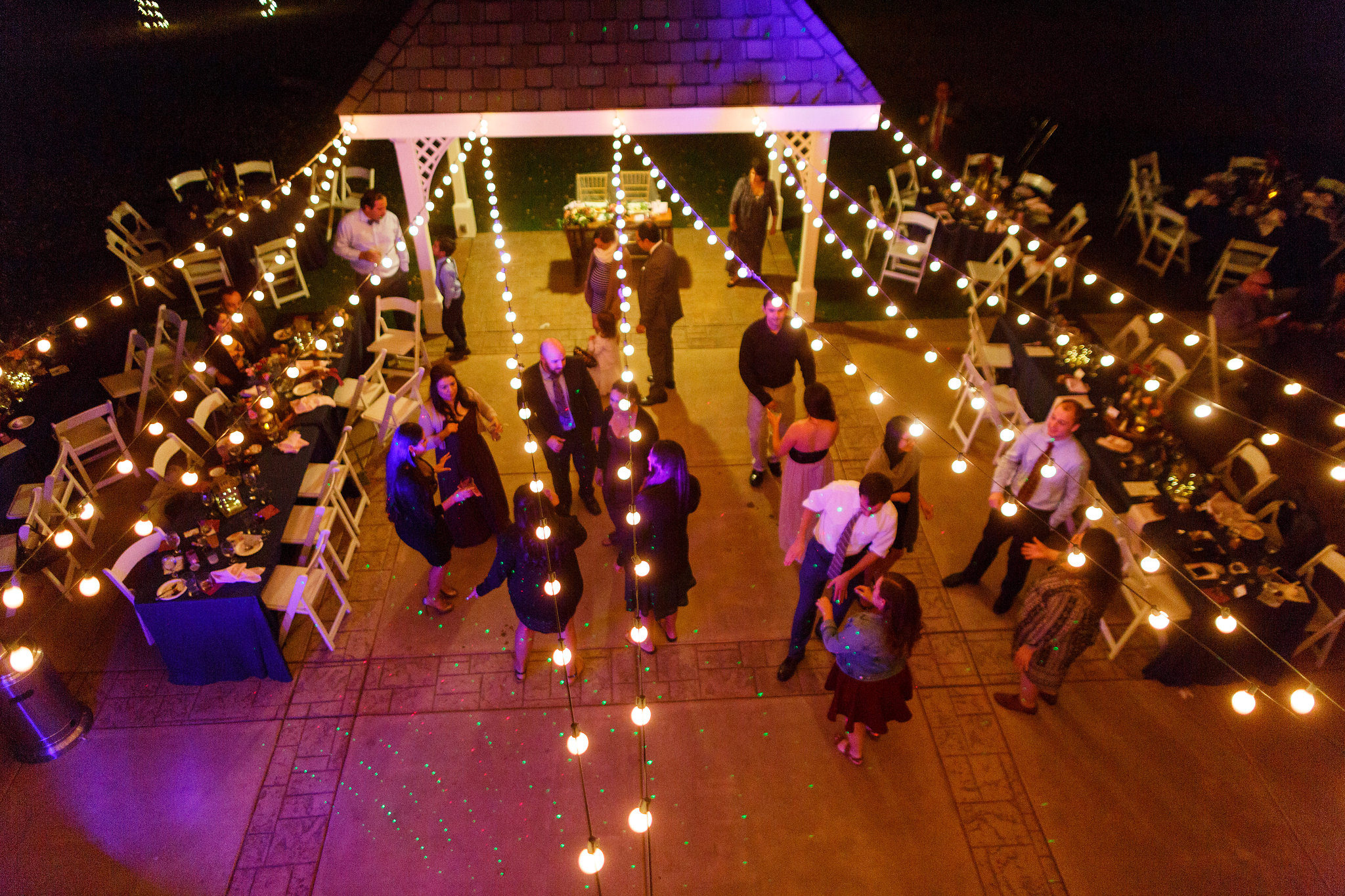 Beautiful lighting at Spanish Oaks Ranch wedding reception